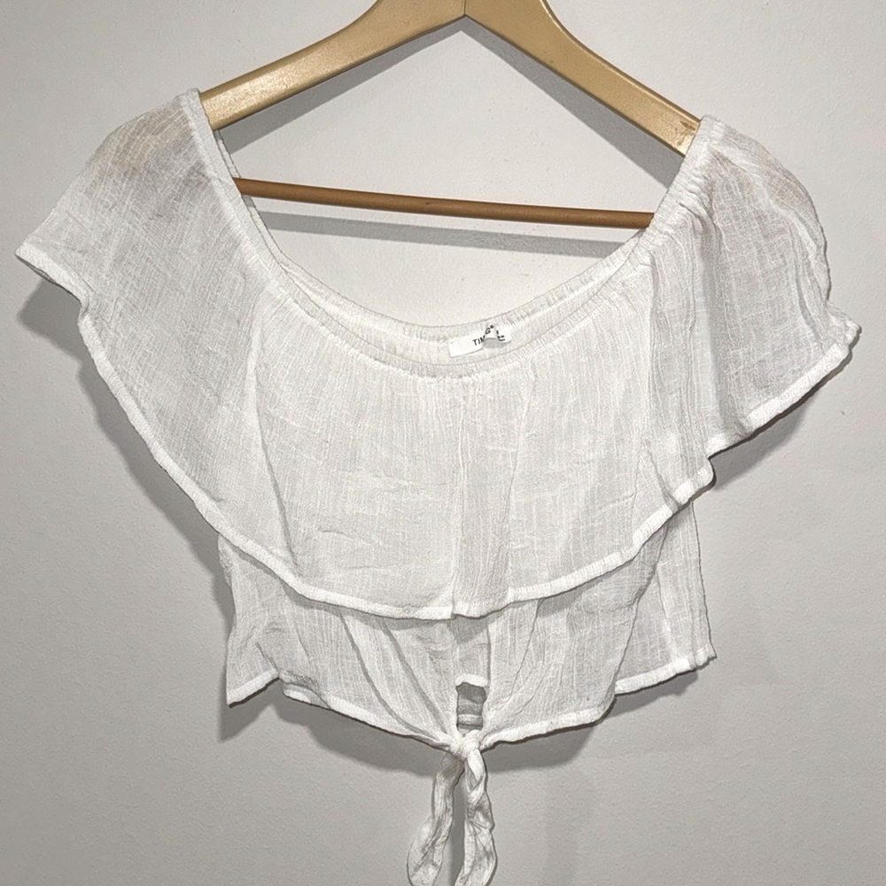Timing White Crop Top Women Size M